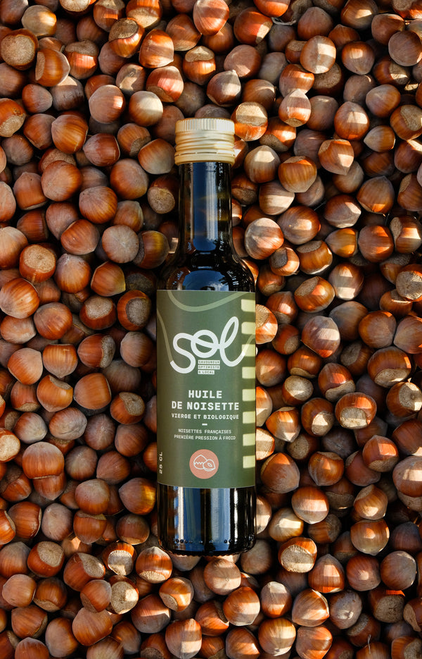 Huile de noisette vierge bio